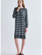 LC WAIKIKI Rochie scurta dreapta cu dungi - Alb/Gri carbune