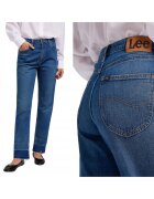 Lee Blugi dama mom jeans - regular fit - talie inalta - albastru - bumbac -