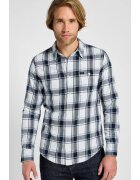 Lee Camasa sure - flanel - albastru - carouri bleumarin - Alb/Bleumarin