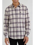 Lee Camasa sure Regular Fit - carouri alb - mov si gri - 100% bumbac - set cu detalii de logo -