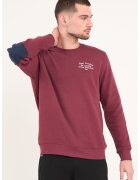 Lee Cooper Bluza de trening cu aplicatii pe coate - Visiniu