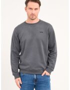 Lee Cooper Bluza de trening cu decolteu la baza gatului si logo brodat - Gri inchis