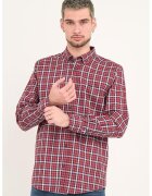 Lee Cooper Camasa cu maneci lungi si model in carouri - Rosu/Alb/Bleumarin