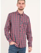 Lee Cooper Camasa de bumbac in carouri - Rosu/Alb/Bleumarin
