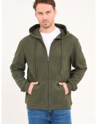 Lee Cooper Hanorac din amestec de bumbac cu fermoar - Kaki
