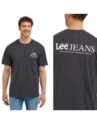 Lee Tricou barbati - cu logo - croiala lejera - negru spalat - bumbac -