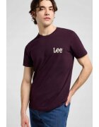 Lee Tricou barbati Medium Wobbly - regular fit - bumbac 100% - burgund cu logo alb