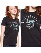 Lee Tricou T-Shirt - Seasonal Logo Tee - Croi Slim - 100% Bumbac - Fara Inchidere - Maneci Scurte - S - Negru - 1 Bucata