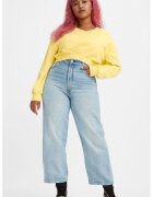 Levi's Blugi crop cu croiala dreapta Ribcage - Albastru deschis