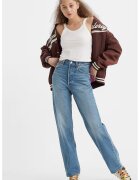Levi's Blugi cu croiala dreapta si talie inalta Ribcage - Albastru