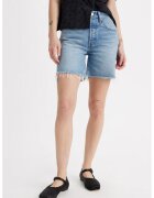 Levi's Blugi scurti cu talie inalta si terminatii nefinisate 501® - Albastru deschis