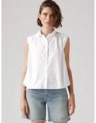 Levi's Camasa fara maneci cu guler ascutit - Alb