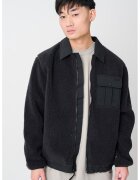 Levi's Jacheta din material teddy cu fermoar si buzunar pe piept - Negru