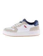Levi's Pantofi sport de piele si piele intoarsa - Alb/Bej/Bleumarin