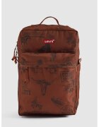 Levi's Rucsac cu buzunar frontal si imprimeu - Negru/Maro deschis