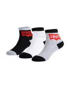 Levi's Set de sosete scurte cu logo - 3 perecho - Alb/Negru/Gri melange