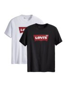 Levi's Set de tricouri cu decolteu la baza gatului si imprimeu logo - 2 piese - Alb/Negru