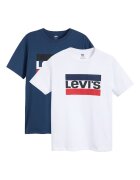 Levi's Set de tricouri cu imprimeu logo - 2 piese - Alb/Albastru