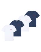 Levi's Set de tricouri din bumbac cu decolteu la baza gatului - 4 piese - Alb/Albastru