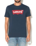 Levi's Tricou bleumarin inchis cu decolteu la baza gatului cu logo - Albastru marin -