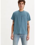 Levi's Tricou de bumbac cu buzunar pe piept - Albastru prafuit