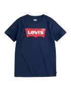 Levi's Tricou de bumbac cu decolteu la baza gatului - Rosu/Bleumarin