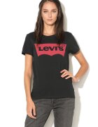 Levi's Tricou de bumbac cu logo - Negru