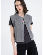 Levi's Vesta din amestec de lana cu nasturi - Gri inchis