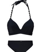 LingaDore Costum de baie din doua piese cu model uni - Negru