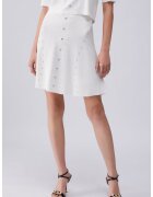 Liu Jo Fusta mini tricotata cu nituri - Alb