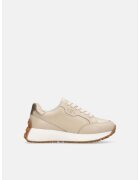Liu Jo Pantofi sport flatform de piele si piele ecologica - Auriu/Bej deschis