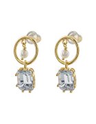 Loisir Cercei placati cu aur de 18K si decorati cu zirconia - Alb/Auriu/Albastru glaciar