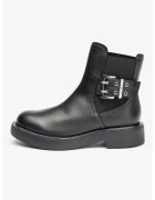 Love Moschino Ghete Chelsea din piele - Negru