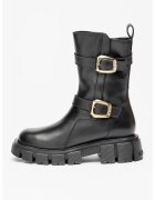 Love Moschino Ghete din piele cu aspect masiv - Negru