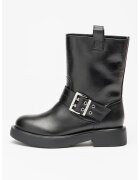 Love Moschino Ghete din piele cu catarama - Negru