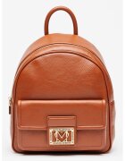 Love Moschino Rucsac din piele ecologica cu logo metalic Zaino - Maro scortisoara