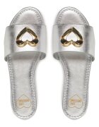Love Moschino Slapi dama - argintiu - piele naturala