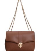 Lucky Bees Geanta din piele ecologica cu clapa - Maro scortisoara - 20 x 20 x 12 cm