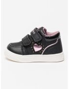 Lumberjack Pantofi sport cu velcro si detaliu inima - Negru/Violet deschis/Negru stins