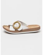 Lumberjack Papuci de piele cu catarama - Maro/Alb optic
