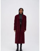Mai Collection Palton dama - HiCCUP - trenci piele intoarsa - rosu burgundi - textil -