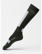 Mammut Sosete lungi pana la genunchi din amestec de lana merinos cu model unisex - pentru schi - Gri deschis/Verde padure