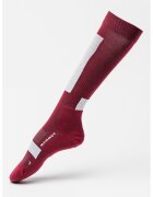 Mammut Sosete lungi pana la genunchi din amestec de lana merinos cu model unisex - pentru schi - Visiniu/Alb murdar