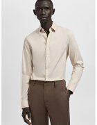 Mango Camasa slim fit cu guler clasic - Alb murdar