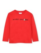 MARC JACOBS Bluza cu logo si decolteu la baza gatului - Rosu vermillion