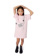MARC JACOBS Rochie cu maneci scurte si decolteu la baza gatului - Roz pastel