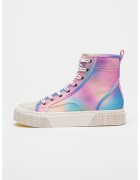 MARC JACOBS Tenisi mid-high cu logo pe talpa - Albastru pastel/Roz pastel/Lila