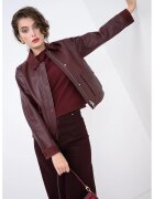 Marella Jacheta de piele cu buzunare - Rosu inchis