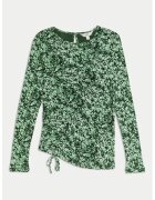 Marks  Spencer Bluza asimetrica cu snur - Verde/Alb murdar
