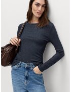Marks  Spencer Bluza cu decolteu la baza gatului si aspect stralucitor - Bleumarin